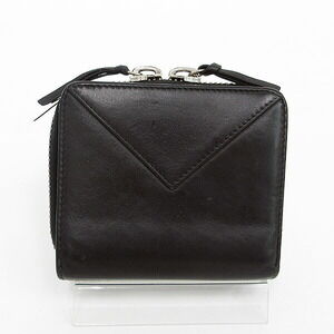 BALENCIAGA Paper Billfold Compact Zip Wallet Black